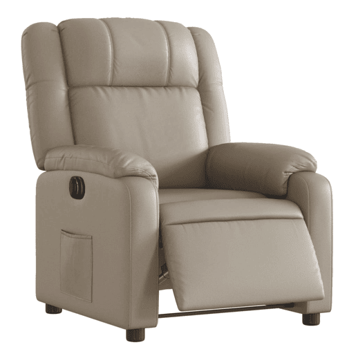 vidaXL Poltrona reclinável elétrica couro artificial cor cappuccino