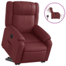 vidaXL Poltrona reclin. elevatória elétrica couro artif vermelho-tinto