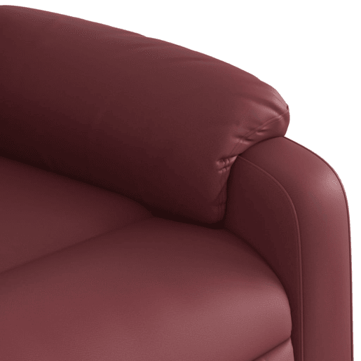 vidaXL Poltrona reclin. elevatória elétrica couro artif vermelho-tinto vidaXL Poltrona reclin. elevatória elétrica couro artif vermelho-tinto