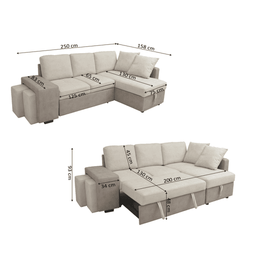 Sofá-cama Stacy Chaise Longue Sofá-cama Stacy Chaise Longue
