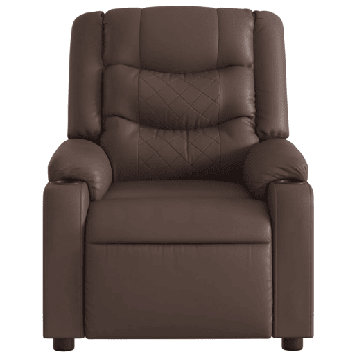vidaXL Poltrona de massagens reclinável couro artificial castanho