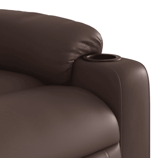 vidaXL Poltrona de massagens reclinável couro artificial castanho