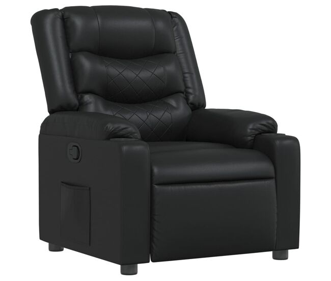 Vidaxl sillón reclinable de cuero sintético negro