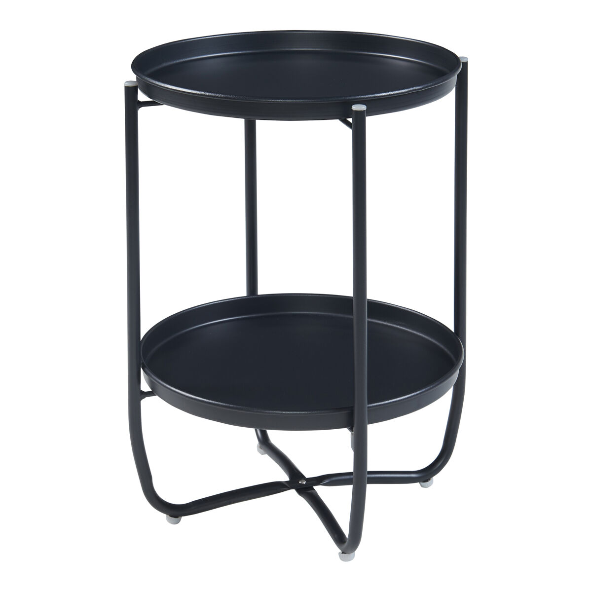 Mesita de jardín sandefjord acero 57,5x40 cm - negro [en.casa]