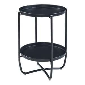 Mesa de jardim Sandefjord aço 57,5x40 cm - Preto en.casa