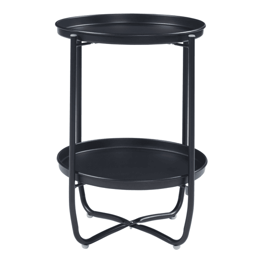 Mesa de jardim Sandefjord aço 57,5x40 cm - Preto en.casa