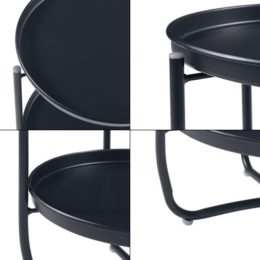 Mesa de jardim Sandefjord aço 57,5x40 cm - Preto en.casa