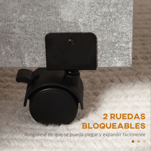 HOMCOM Mesa de Sala de Jantar Dobrável Mesa de Madeira com 2 Prateleiras de Armazenamento e Rodas para Cozinha 75x140x74 cm Cinza