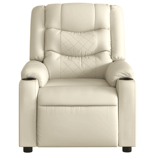 vidaXL Poltrona massagens reclinável elétrica couro artificial creme