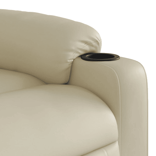 vidaXL Poltrona massagens reclinável elétrica couro artificial creme