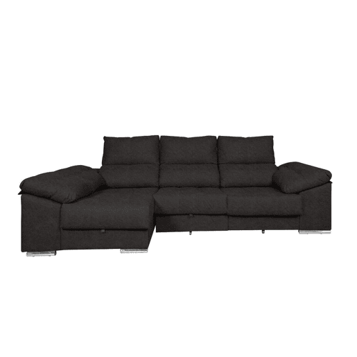 Sofá-cama Yago Chaise Longue. Poltrona reclinável, com Arcon + 2 pufes