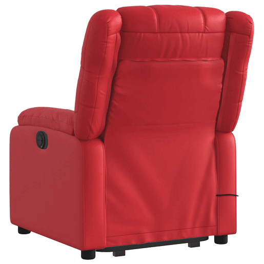 vidaXL Poltrona reclinável elevatória elétrica couro artif. vermelho