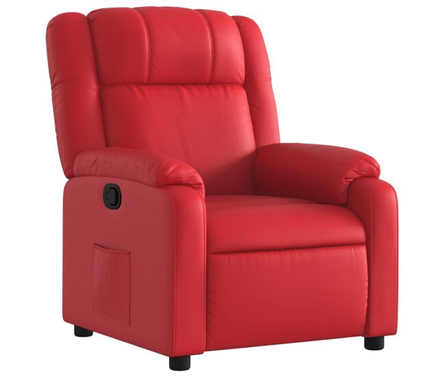 Vidaxl sillón reclinable de cuero sintético rojo
