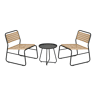 Conjunto de mobiliário de jardim Brienza poly rattan Ø45x45 cm - BegePreto casa.pro
