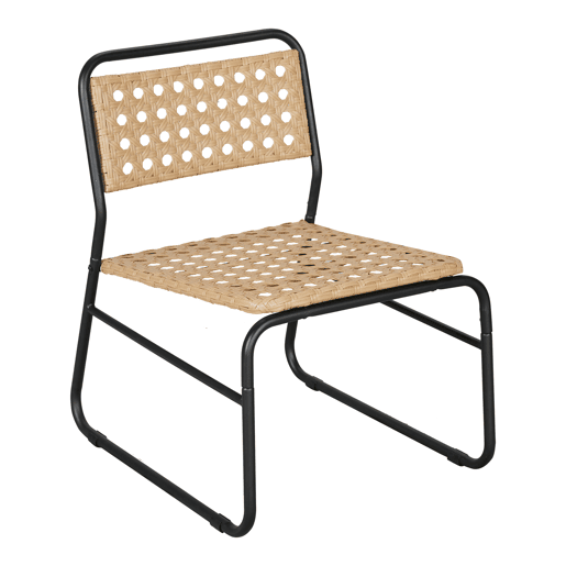 Conjunto de mobiliário de jardim Brienza poly rattan Ø45x45 cm - BegePreto casa.pro