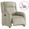 vidaXL Poltrona reclinável elétrica couro artificial cor creme