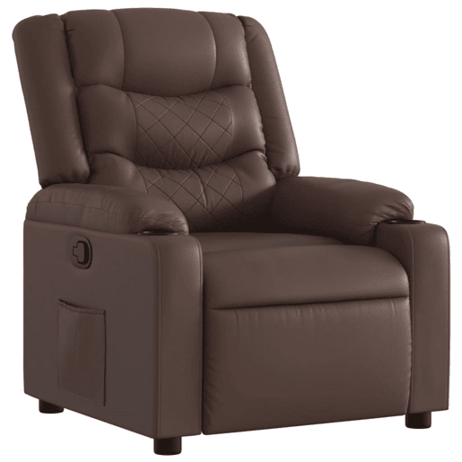 vidaXL Poltrona reclinável couro artificial castanho
