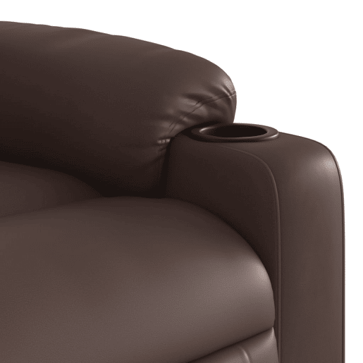 vidaXL Poltrona reclinável couro artificial castanho