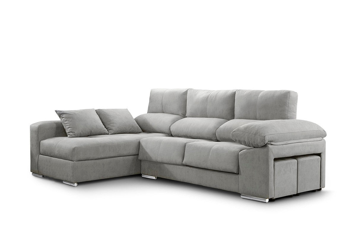 Sofa Chaise Longue Copi. Reclinable + 2 pufs