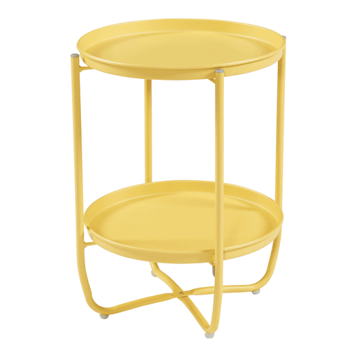 Mesa de jardim Sandefjord aço 57,5x40 cm - Amarelo en.casa