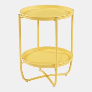 Mesa de jardim Sandefjord aço 57,5x40 cm - Amarelo en.casa