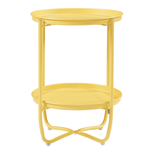 Mesa de jardim Sandefjord aço 57,5x40 cm - Amarelo en.casa