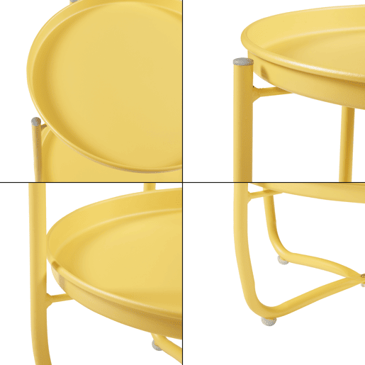 Mesa de jardim Sandefjord aço 57,5x40 cm - Amarelo en.casa