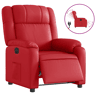 vidaXL Poltrona reclinável elétrica couro artificial vermelho