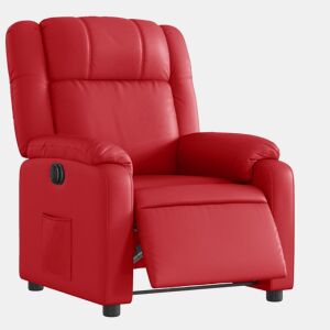 vidaXL Poltrona reclinável elétrica couro artificial vermelho