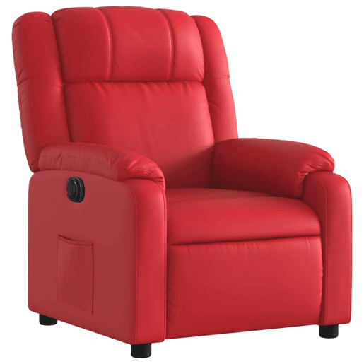 vidaXL Poltrona reclinável elétrica couro artificial vermelho vidaXL Poltrona reclinável elétrica couro artificial vermelho