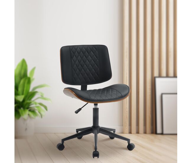 Silla de oficina plover polipiel madera nogal/negro 54x50x82 cm