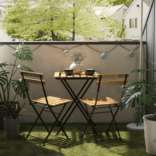 Conjunto de mobiliário de jardim Bovino - 3 peças Acácia - Natural casa.pro