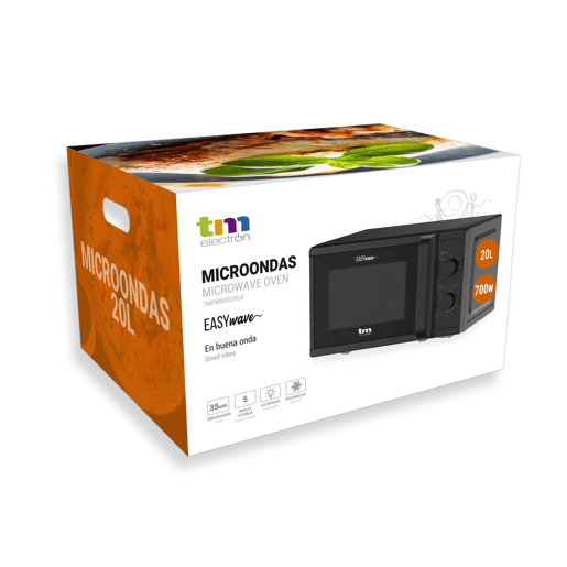 Microondas com Grill TM Electron Preto 700 W 20 L Microondas com Grill TM Electron Preto 700 W 20 L
