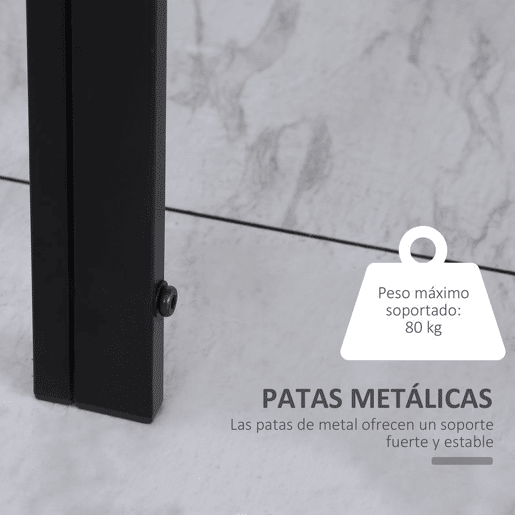 HOMCOM Mesa de Jantar de Vidro, Mesa Retangular para 4-6 Pessoas com Pernas de Metal, para Cozinha e Sala, 120x60x75 cm, Preto