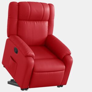 vidaXL Poltrona reclinável elevatória couro artificial vermelho
