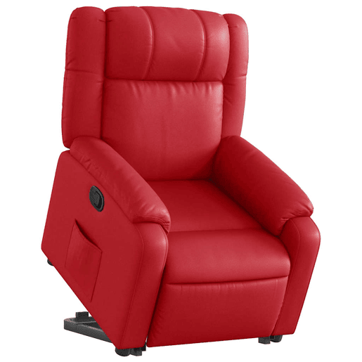 vidaXL Poltrona reclinável elevatória couro artificial vermelho vidaXL Poltrona reclinável elevatória couro artificial vermelho