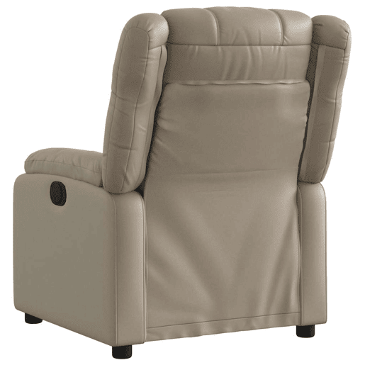 vidaXL Poltrona reclinável couro artificial cor cappuccino vidaXL Poltrona reclinável couro artificial cor cappuccino