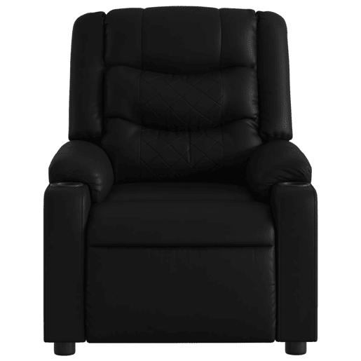 vidaXL Poltrona reclinável elétrica couro artificial preto