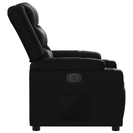 vidaXL Poltrona reclinável elétrica couro artificial preto
