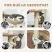 Árbol para Gato Aglomerado de madera, Poliéster PawHut Árbol para Gato Aglomerado de madera, Poliéster PawHut Marrón