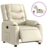 vidaXL Poltrona reclinável elétrica couro artificial cor creme