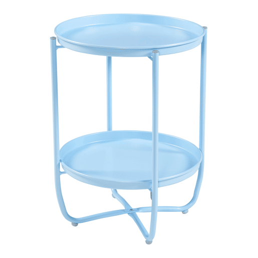 Mesa de jardim Sandefjord aço 57,5x40 cm - Azul celeste en.casa