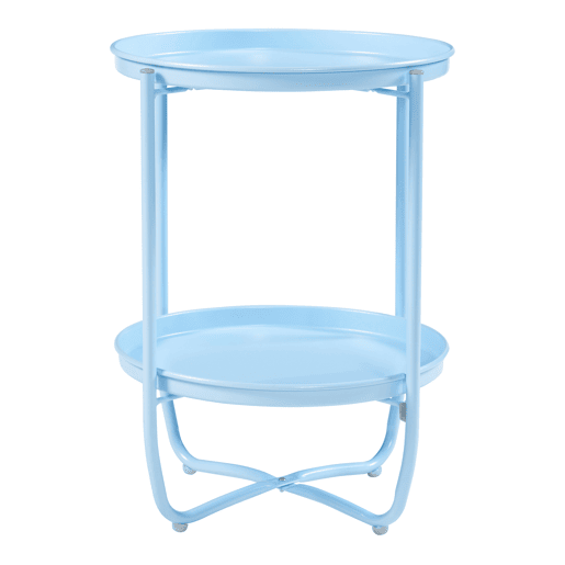 Mesa de jardim Sandefjord aço 57,5x40 cm - Azul celeste en.casa