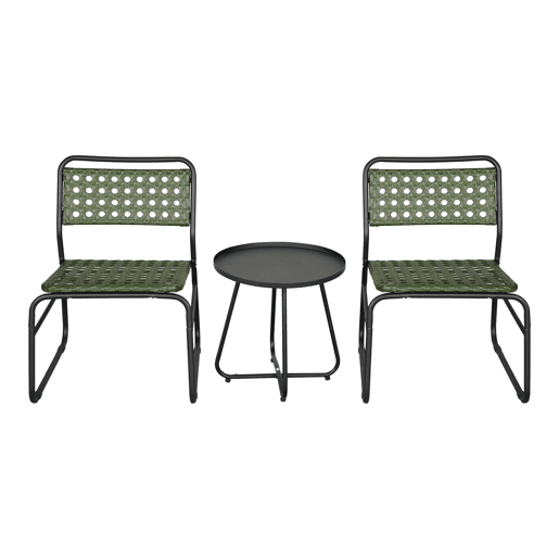 Conjunto de mobiliário de jardim Brienza poly rattan Ø45x45 cm - VerdePreto casa.pro