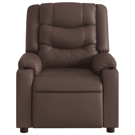 vidaXL Poltrona massagens reclinável elétrica couro artif. castanho vidaXL Poltrona massagens reclinável elétrica couro artif. castanho