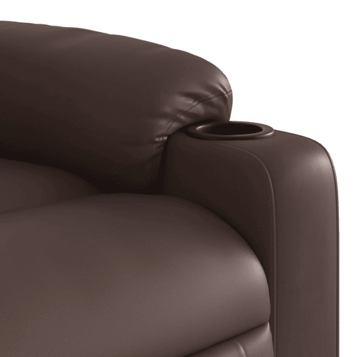 vidaXL Poltrona massagens reclinável elétrica couro artif. castanho vidaXL Poltrona massagens reclinável elétrica couro artif. castanho