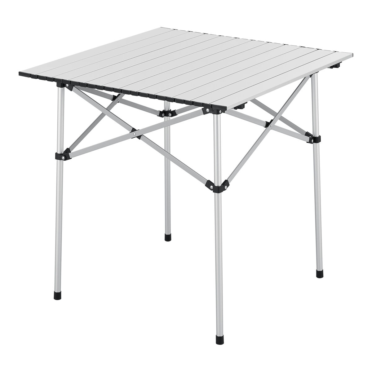 Mesa plegable camping castilenti aluminio 70x70x70 cm- plateado [en.casa]