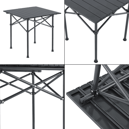 Mesa portátil com 2 cadeiras de campismo dobráveis Bellante Tecido de aço - Cinzento casa.pro Mesa portátil com 2 cadeiras de campismo dobráveis Bellante Tecido de aço - Cinzento casa.pro