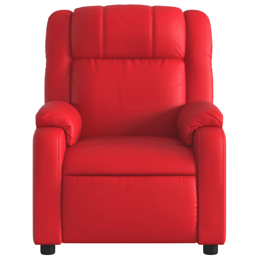 vidaXL Poltrona massagens reclinável elétrica couro artif. vermelho vidaXL Poltrona massagens reclinável elétrica couro artif. vermelho