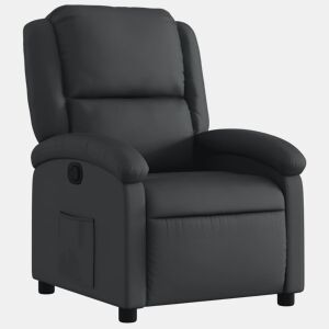 vidaXL Poltrona reclinável em couro legĂtimo preto